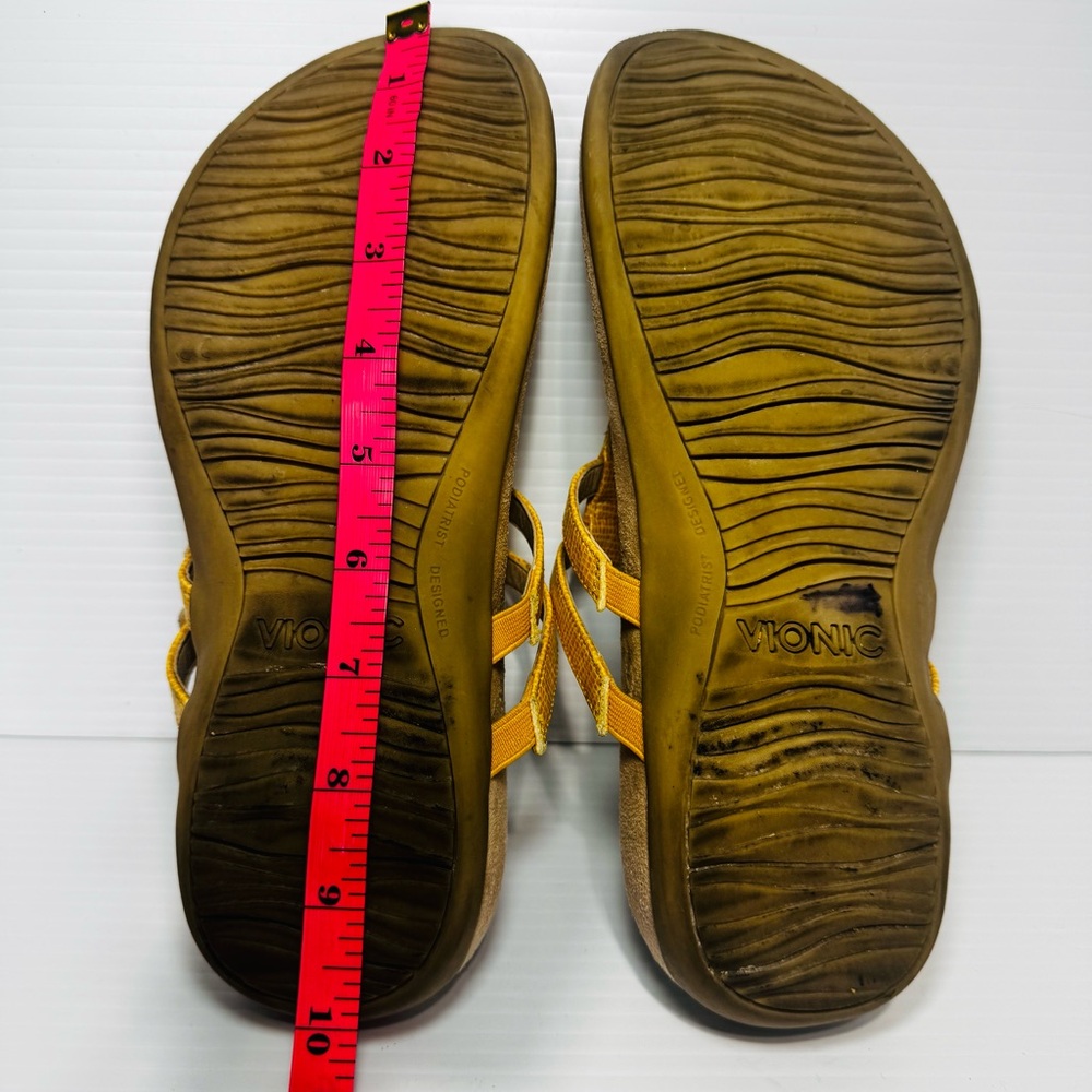 Vionic Elvia Yellow Leather Sandals Size 7.5 - Picture 14 of 14